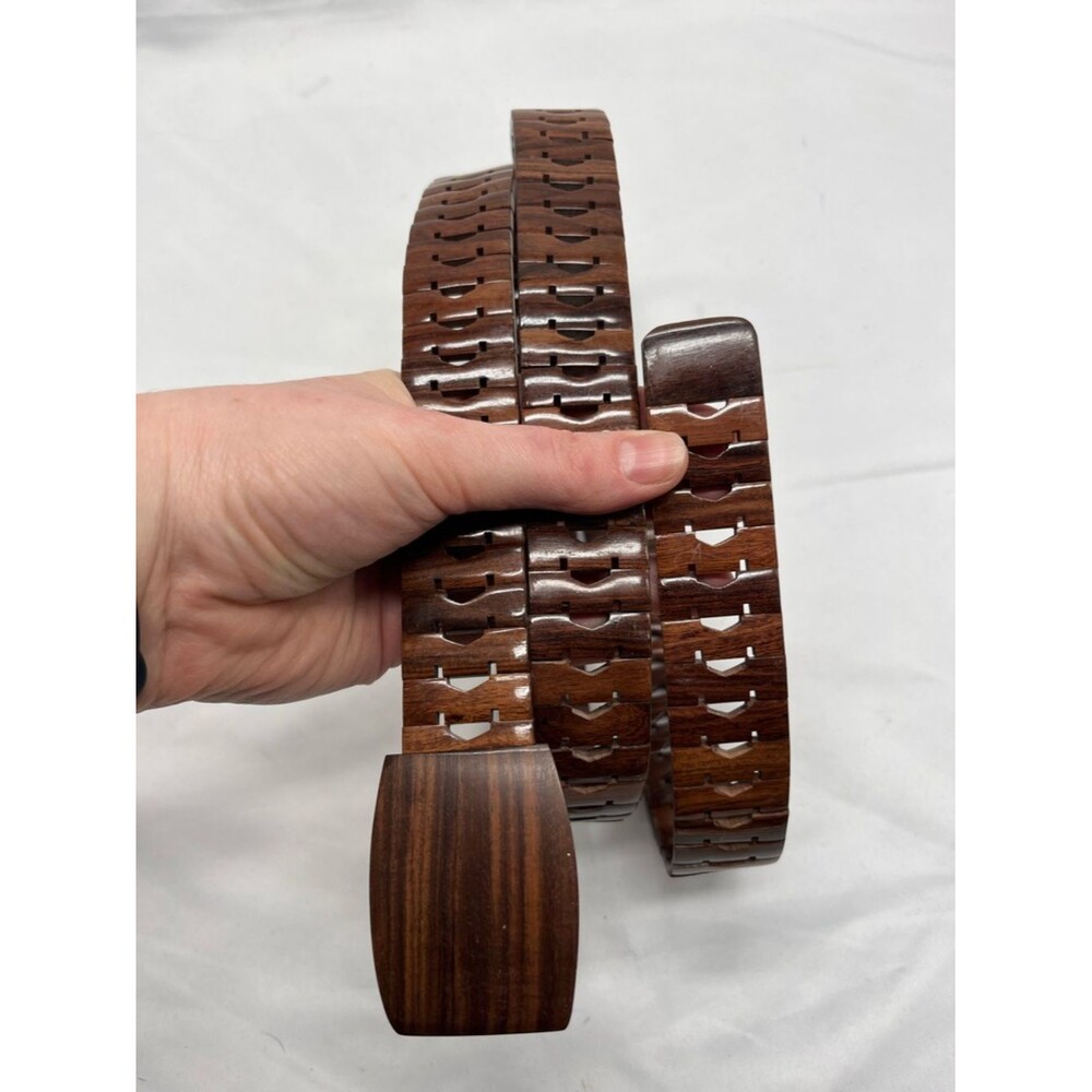 Vintage Dark Brown Wooden Link Belt